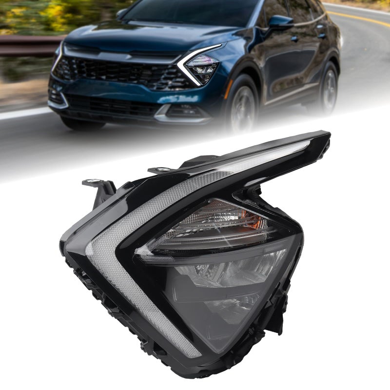 Duolctrams wo LED turn light LED Headlight Assembly wReflector Compatible with 20222024 Kia Sportage SXEXLX Models Left Driver Side 92101DW000 KI2502266