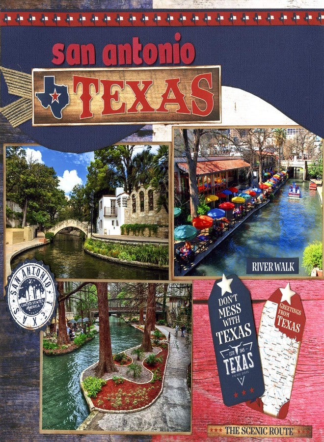 Reminisce Texas Scrapbook Collection Kit Paper Crafts, Multi Color Palette, 12x12 inches - Image 2