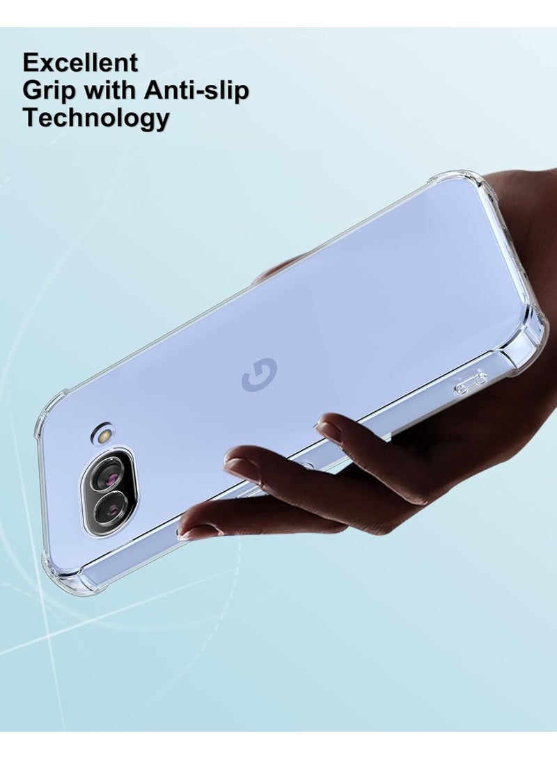جراب متوافق مع Google Pixel 9A - غطاء شفاف من السيليكون (TPU) مقاوم للصدمات، مزود بحماية للكاميرا وزوايا معززة ضد الصدمات - شفاف - Image 5