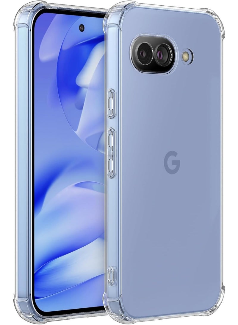 جراب متوافق مع Google Pixel 9A - غطاء شفاف من السيليكون (TPU) مقاوم للصدمات، مزود بحماية للكاميرا وزوايا معززة ضد الصدمات - شفاف - Image 1