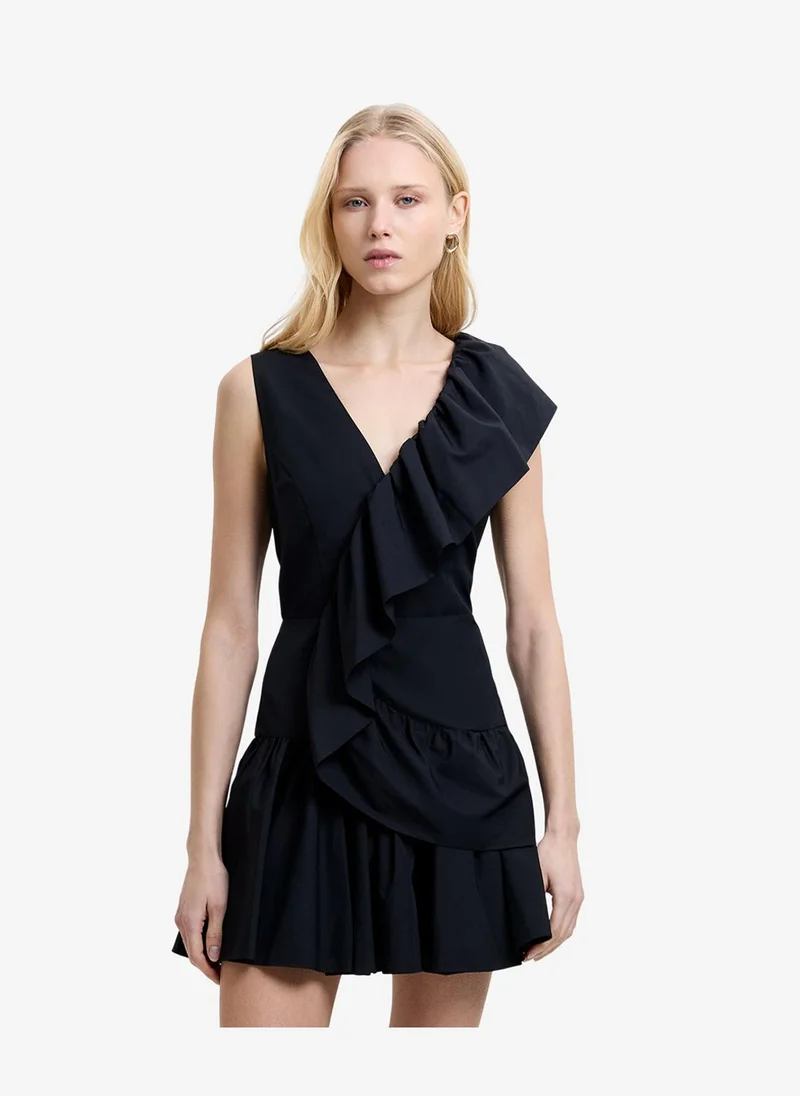 Women's Black Era Poplin Mini Dress