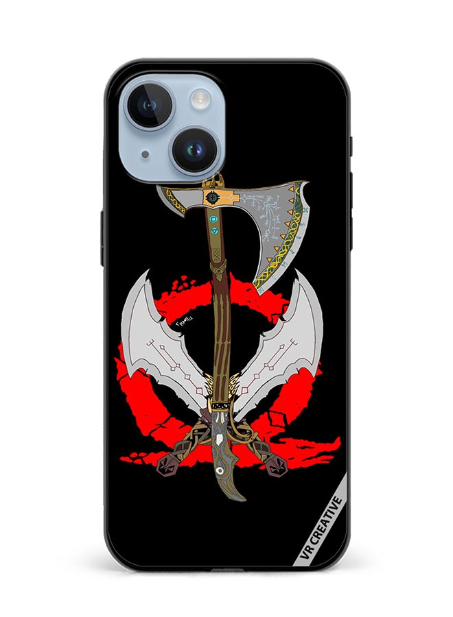 VR CREATIVE Protective Case Cover For Apple iPhone 15 Plus God Of War Weapons Design Multicolour - Image 1