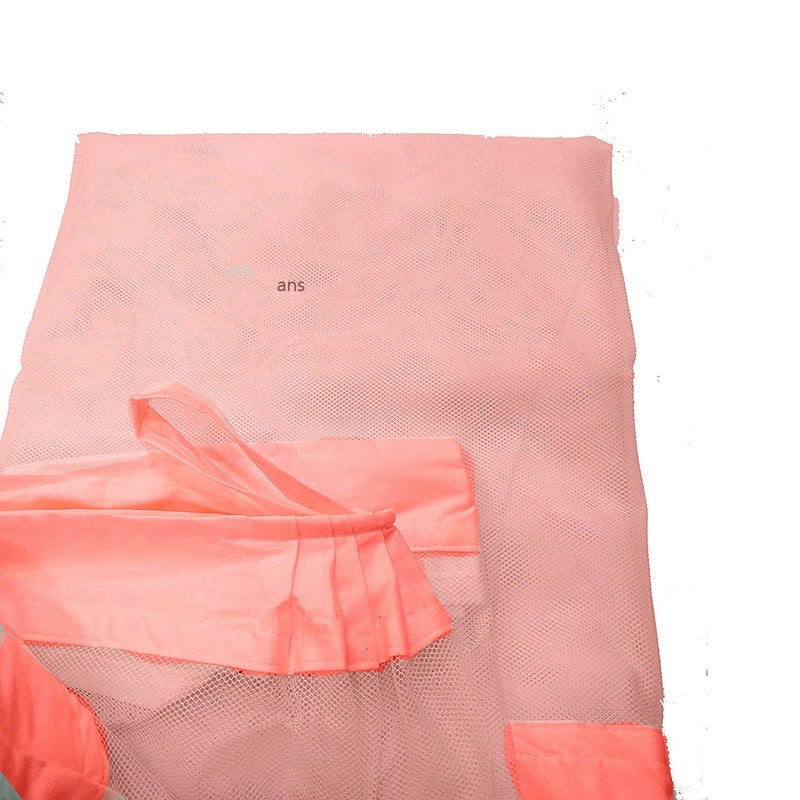 Ans Cotton Mix Mosquito net Pure Cotton Border on Top and Bottom Allergy Free Peach 65 x 65 Ft Double Bed Size Soft Net - Image 2