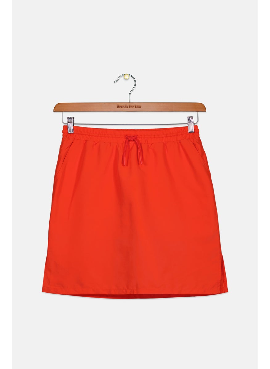 Tchibo - Kids Girl Drawstring Plain Sports Skirts, Red - Image 1
