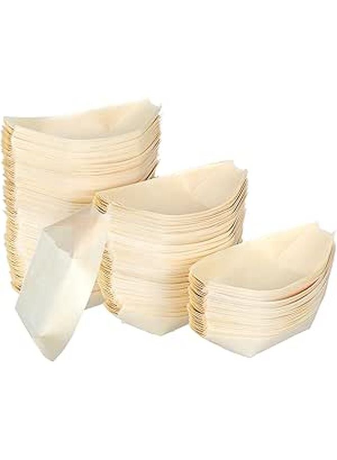 Disposable Sushi Boat Plates 150 Pcs 5 Inch White Serving Trays For Party Catering Picnic - Image 1