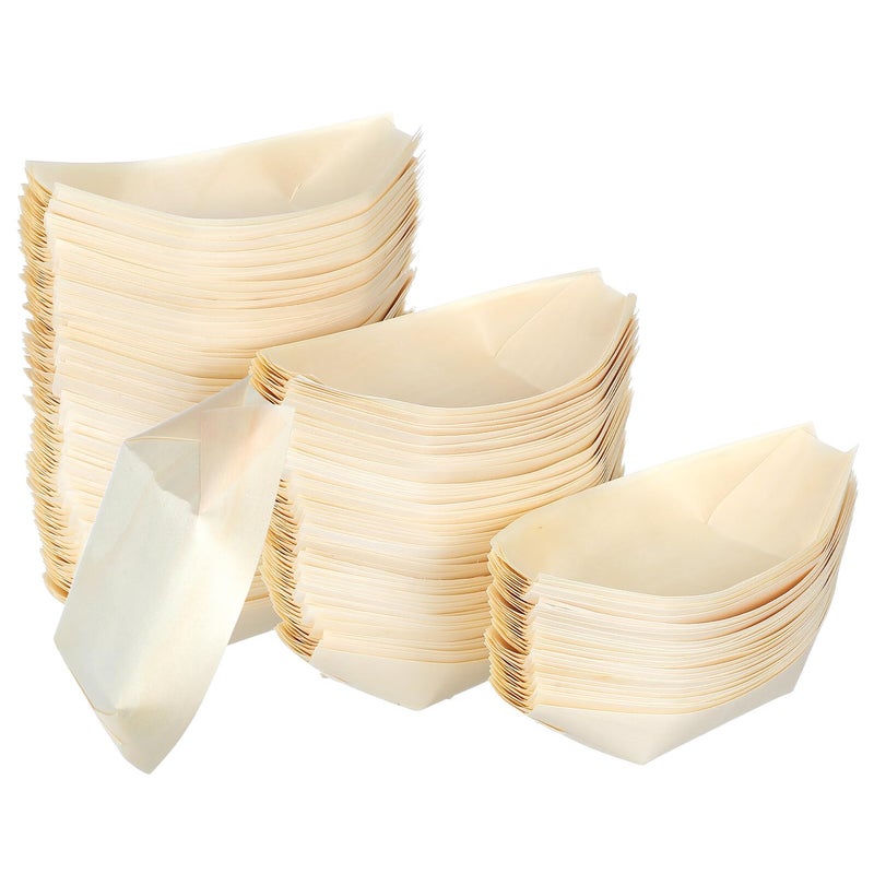 Disposable Sushi Boat Plates 150 Pcs 5 Inch White Serving Trays For Party Catering Picnic - Image 2
