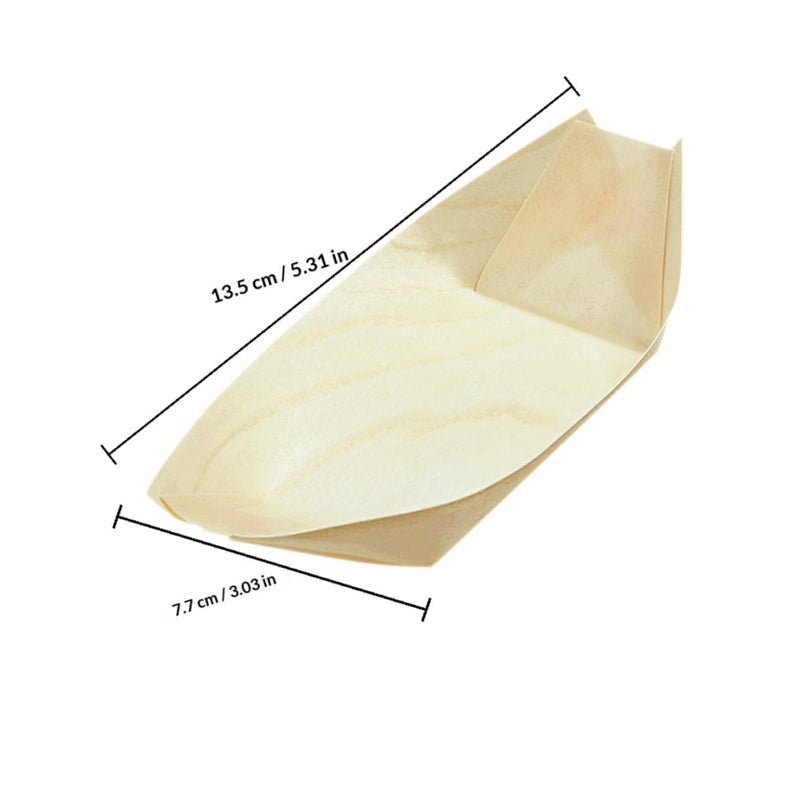 Disposable Sushi Boat Plates 150 Pcs 5 Inch White Serving Trays For Party Catering Picnic - Image 3