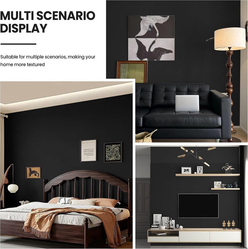 practicalWs Black Self-Adhesive Wallpaper Film - Easy to Apply Peel and Stick Wallpaper for Home Decor - Image 5