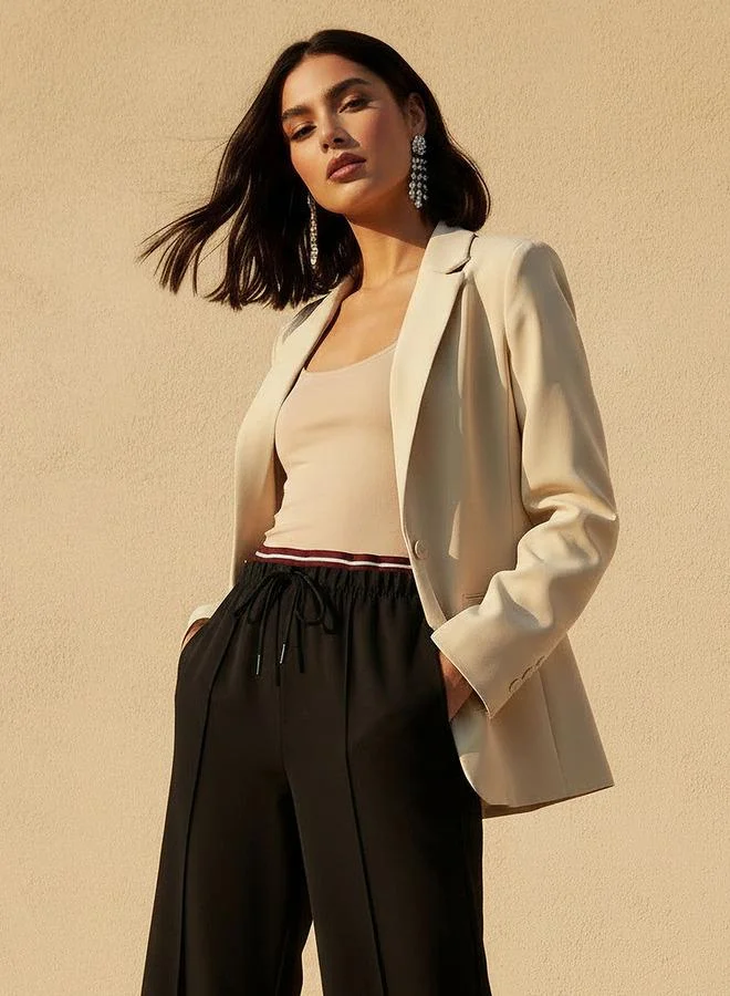 Splash FAV Regular Fit Twill Blazer with Button Closure