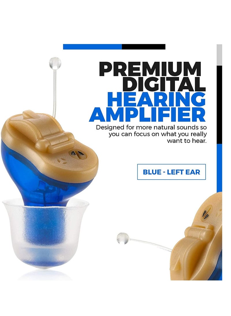 Generic Premium Digital Hearing Amplifier - Invisible in Canal (CIC) in-Ear Mini Sound Enhancer, Near-Invisible, Noise Cancelling, Personal Sound Hearing Amplifier - Left Ear, Blue  - Image 3