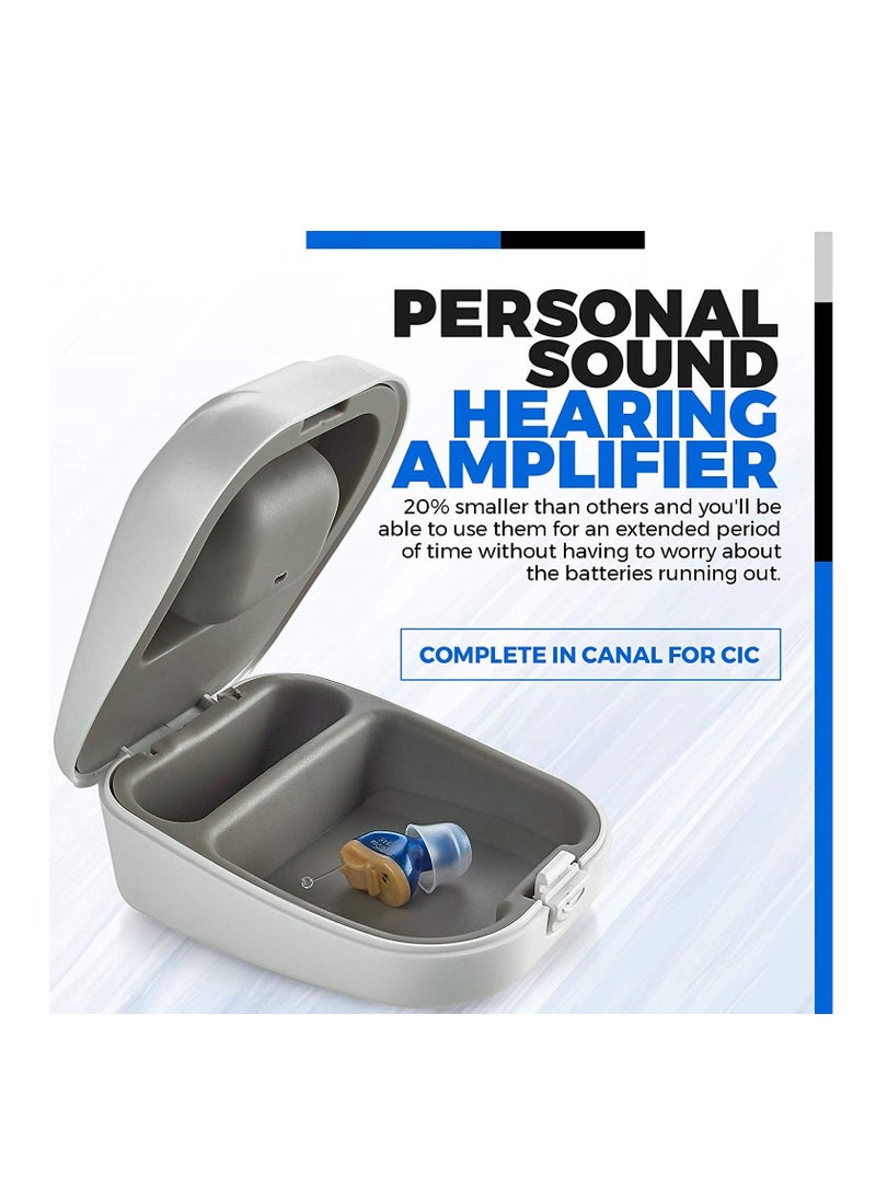 Generic Premium Digital Hearing Amplifier - Invisible in Canal (CIC) in-Ear Mini Sound Enhancer, Near-Invisible, Noise Cancelling, Personal Sound Hearing Amplifier - Left Ear, Blue  - Image 4