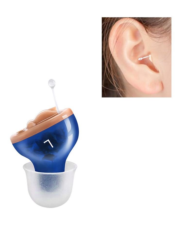 Generic Premium Digital Hearing Amplifier - Invisible in Canal (CIC) in-Ear Mini Sound Enhancer, Near-Invisible, Noise Cancelling, Personal Sound Hearing Amplifier - Left Ear, Blue  - Image 1