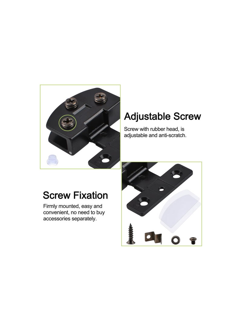 2PCS Adjustable Unilateral Glass Door Clamp Hinges, Zinc Alloy Side-Mount Pivot Hinges, 90 Degree Black Clip Hinge Replacement for 5-8mm Frameless Glass Cabinet Doors.  - Image 4