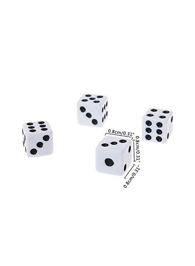 KRISMYA 100Pcs 8mm White Dice,Adult Game Dice for Teaching Math,Activity,Casino Theme,Party Favors,Toy Gifts,Magic Tricks Prop - Image 3