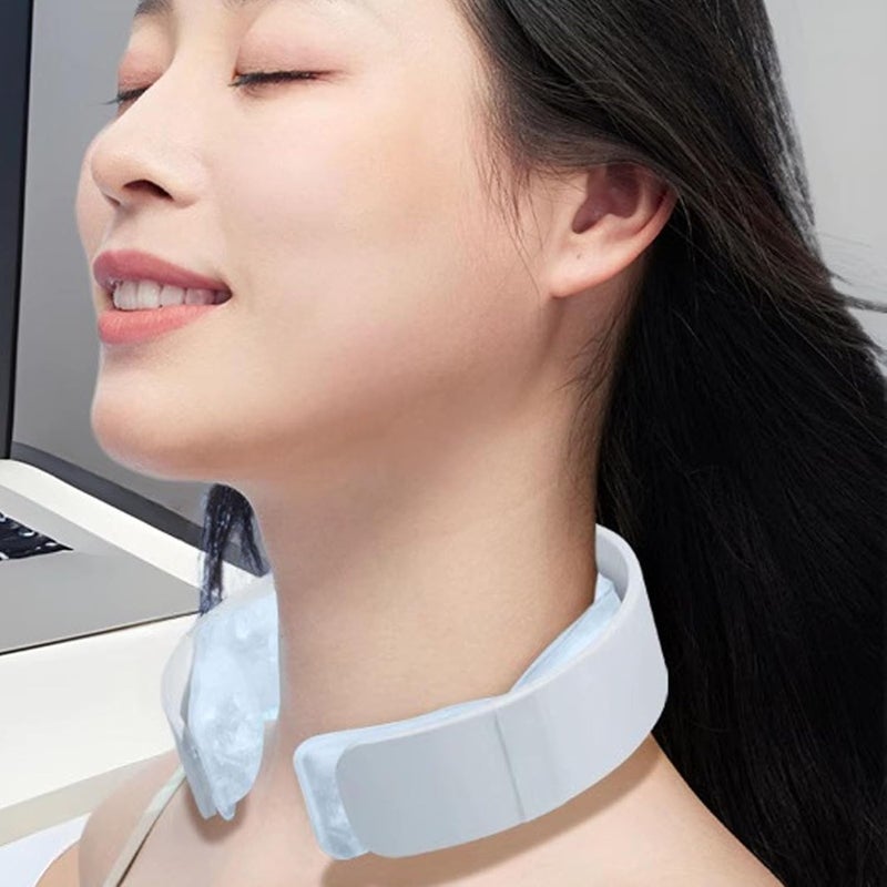 Yechiry Cooling Neck Ring, Cold Gel Neck Wrap, Reusable Wearable Ice Pack, Personal Body Cooling Tube with Instant Temperature Relief & Ergonomic for Summer Heat Outdoor Sports (White) - Image 2