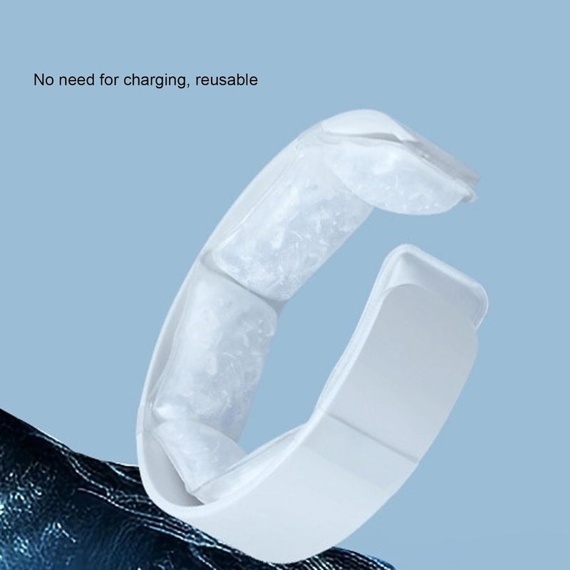 Yechiry Cooling Neck Ring, Cold Gel Neck Wrap, Reusable Wearable Ice Pack, Personal Body Cooling Tube with Instant Temperature Relief & Ergonomic for Summer Heat Outdoor Sports (White) - Image 3