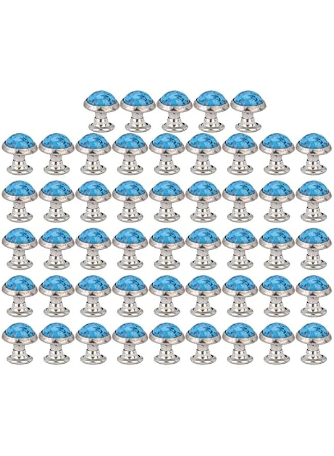 Turquoise Rivets,50Pcs 8mm Turquoise Rivet Stud Round Spikes Bracelet Bag Decorations DIY Crafts Accessory for Handbag Leather Decoration(No. 16) - Image 1