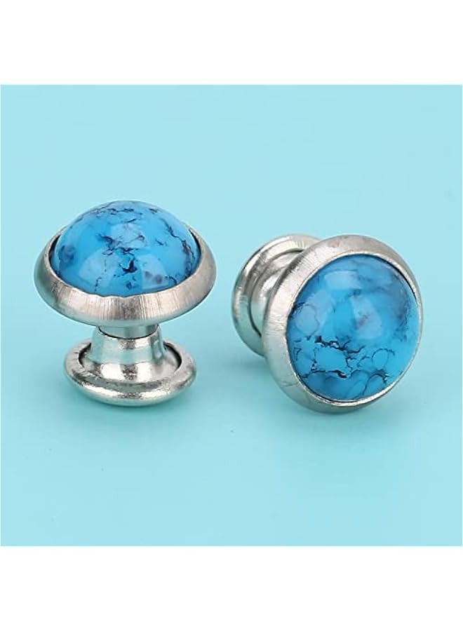 Turquoise Rivets,50Pcs 8mm Turquoise Rivet Stud Round Spikes Bracelet Bag Decorations DIY Crafts Accessory for Handbag Leather Decoration(No. 16) - Image 2