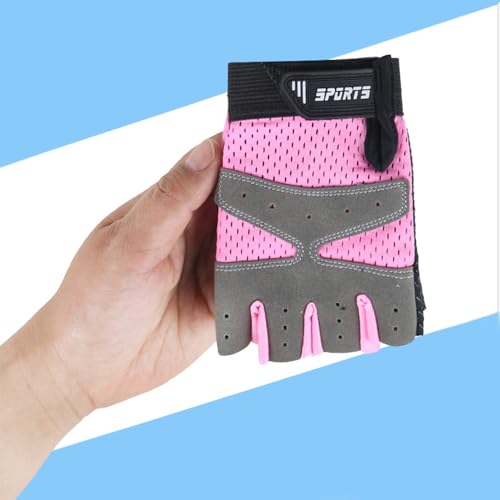 Miokkley Girls Fingerless Bike Gloves, Sport Gloves for 5-12 Year Girls Monkey Bars Rock Climbing Gloves Cycling Biking Fishing (Pink, Small for 5-8 Y) - Image 2