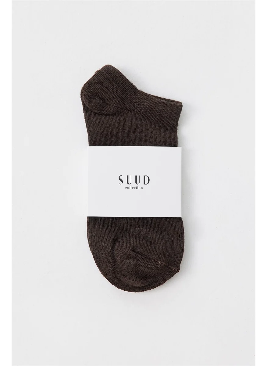 سود كوليكشن Saud Collection Bitter Brown Cotton Bootie Socks