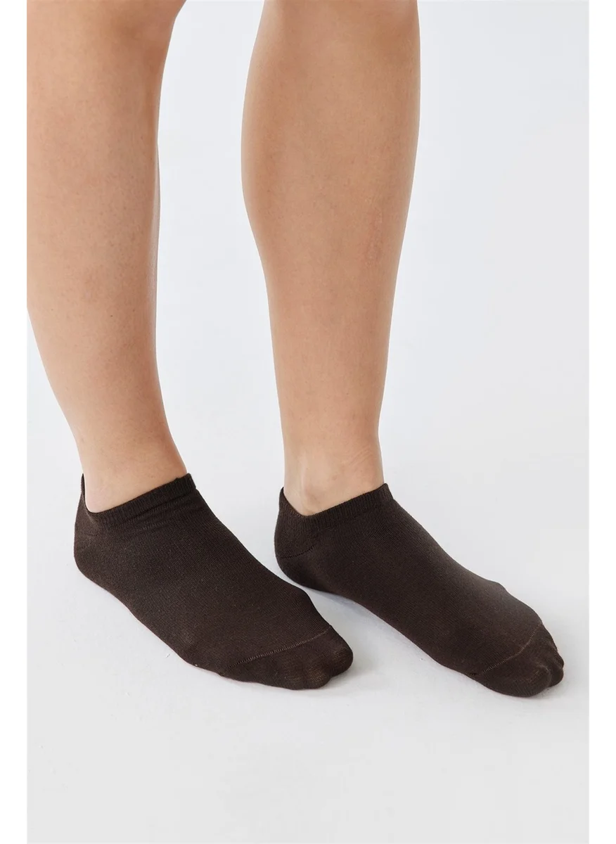 سود كوليكشن Saud Collection Bitter Brown Cotton Bootie Socks
