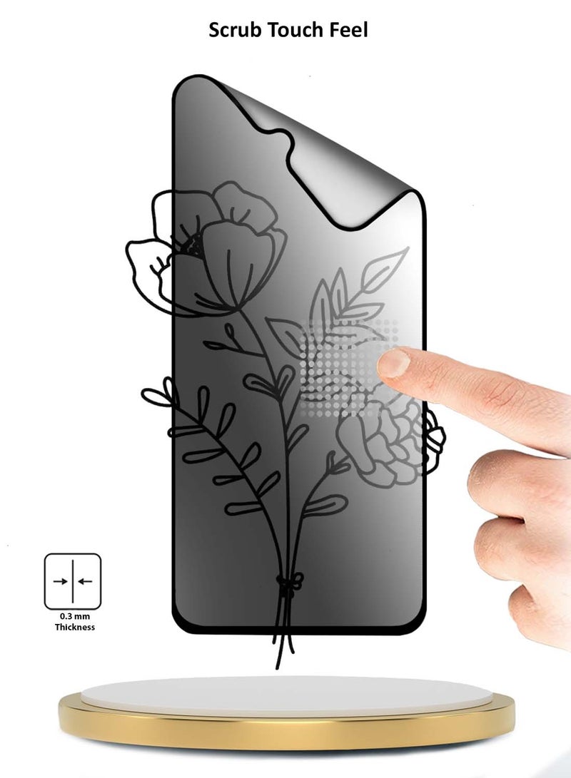 Wtech Samsung Galaxy A26 5G 2024 Premium Nano Ceramic Privacy Full Glue Full Cover Matte Flexible Screen Protector - Clear/Black - Image 3