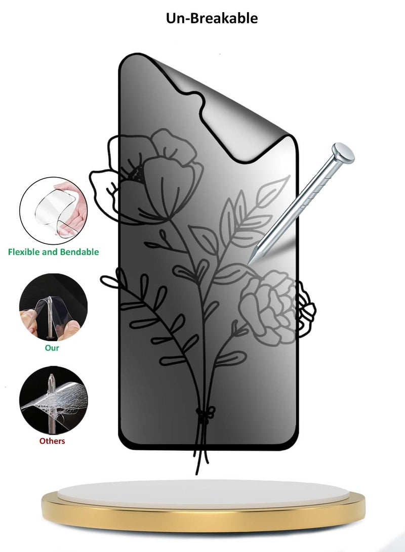 Wtech Samsung Galaxy A26 5G 2024 Premium Nano Ceramic Privacy Full Glue Full Cover Matte Flexible Screen Protector - Clear/Black - Image 4