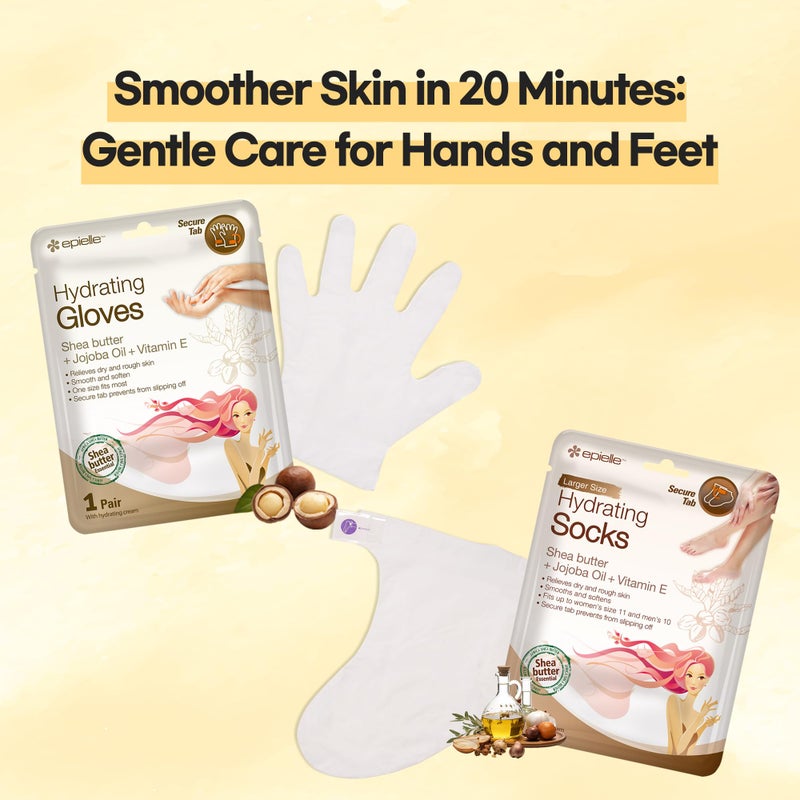 Epielle Hydrating Hand Mask 6 Pairs, Relieve and Soften with Shea Butter & Jojoba Oil, Deep Moisturizing Gloves for Dry, Cracked Hands, Self Care Gifts for Women, Spa Kit, Stocking Stuffers - Image 2