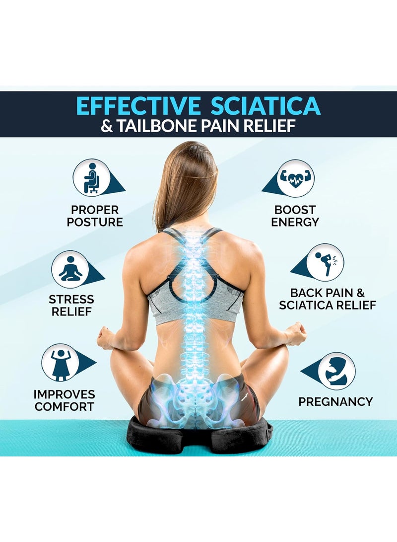 ComfiLife Gel Enhanced Seat Cushion with Non-Slip Bottom, Built-in Handle and Machine-Washable Cover, Orthopedic Cushion for Tailbone Pain Relief, Ideal for Office Chair, Car Seat, Home and Traveling - Image 2