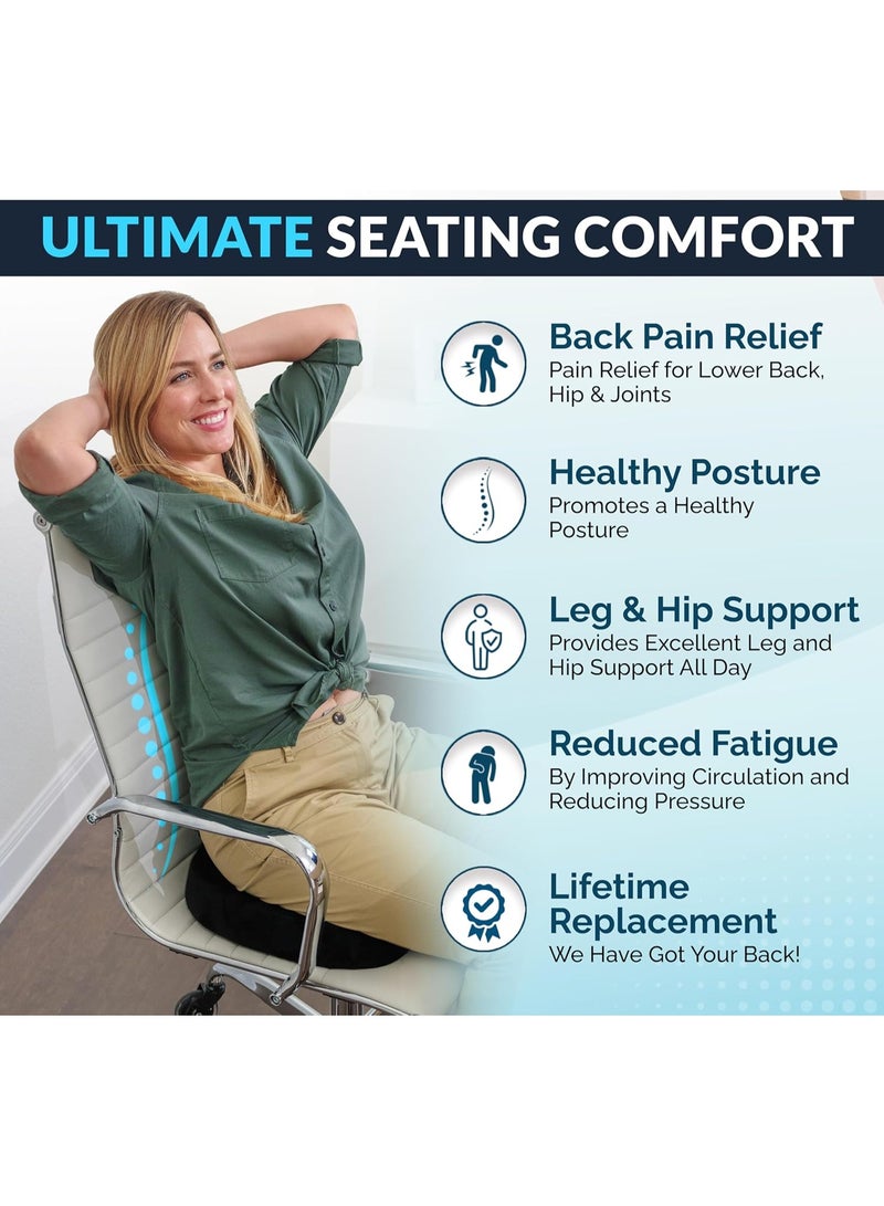 ComfiLife Gel Enhanced Seat Cushion with Non-Slip Bottom, Built-in Handle and Machine-Washable Cover, Orthopedic Cushion for Tailbone Pain Relief, Ideal for Office Chair, Car Seat, Home and Traveling - Image 4
