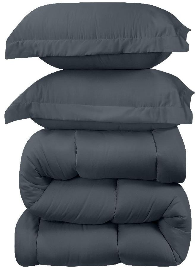 Utopia Bedding Utopia Bedding Queen Comforter Set with 2 Pillow Shams - Bedding Comforter Sets - Down Alternative Grey Comforter - Soft and Comfortable - Machine Washable  - Image 2