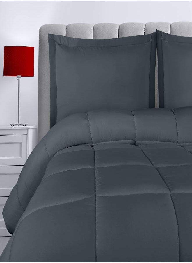 Utopia Bedding Utopia Bedding Queen Comforter Set with 2 Pillow Shams - Bedding Comforter Sets - Down Alternative Grey Comforter - Soft and Comfortable - Machine Washable  - Image 1