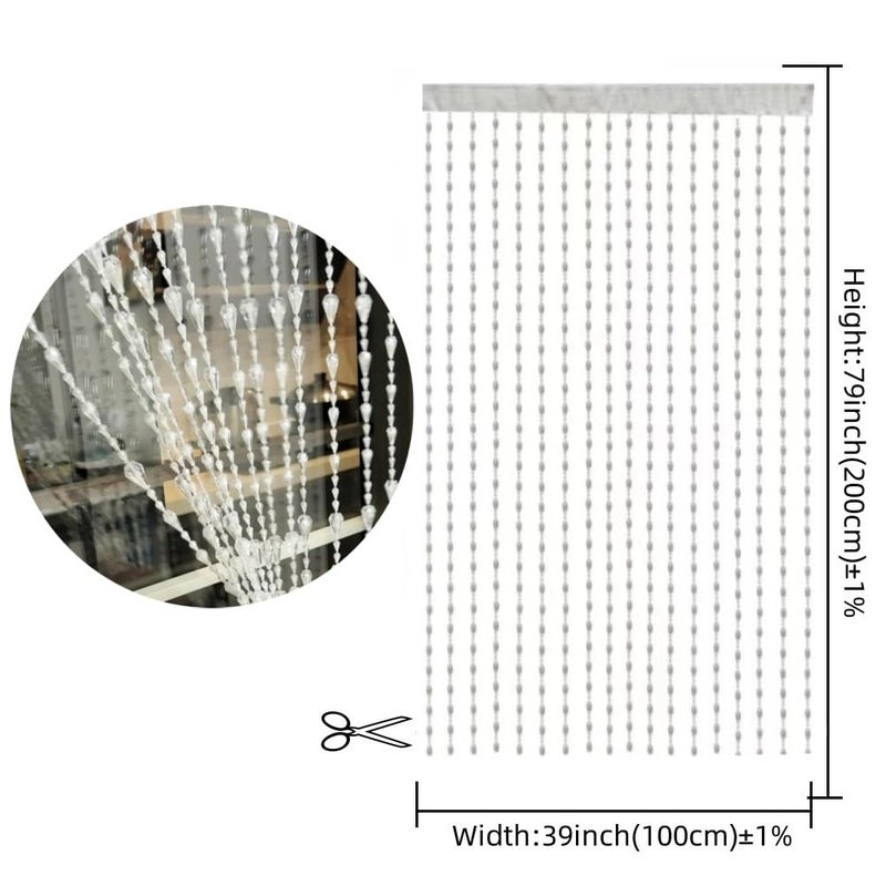 ave split Beaded Curtain Doorways Acrylic Hanging Door Beads String Curtains Tassel Room Divider Screen Decor for Doorway Window Living Room Wedding (042clear, 39 inch x 78.7 inch), ES042 - Image 4