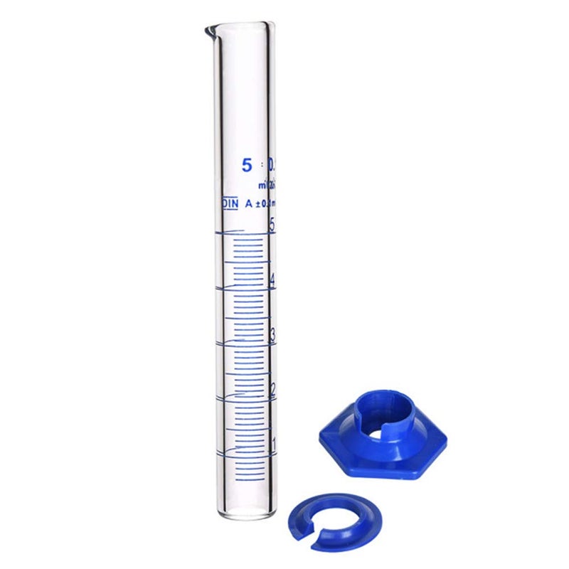 Qesdaoxu Thick Glass Graduated Cylinder Measuring Liquid Lab Cylinders with Anti-falling Plastic Base and Bumper Guards (glass, 5ML) - Image 3