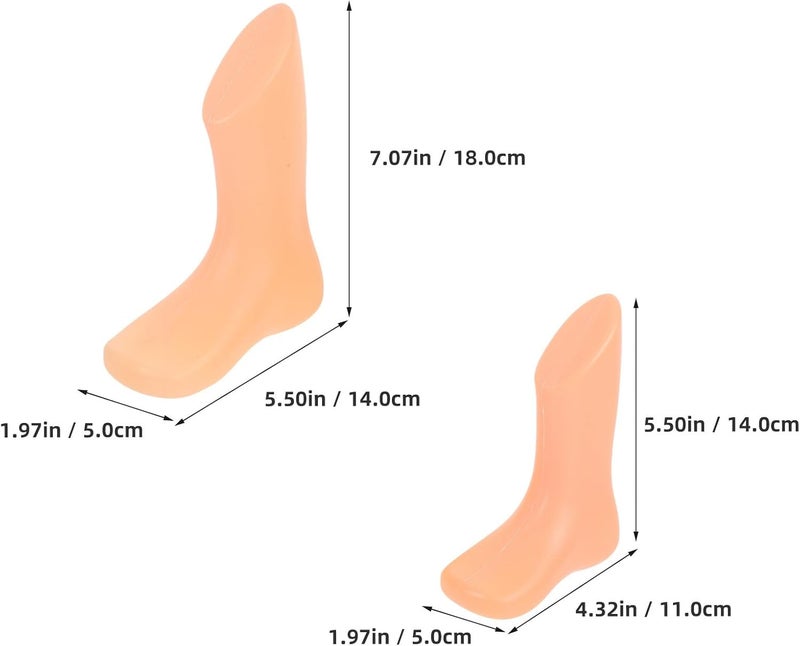 Generic 4pcs Foot Mannequin Set Plastic Retail Shop Foot Model Small Ankle-high for Socks Shoes White and Skin Tone 11.5cm 14cm - Image 2