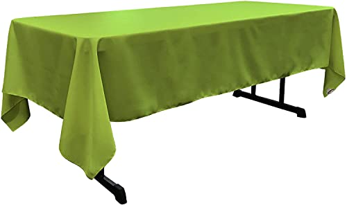 LA Linen Polyester Poplin Washable Rectangular Tablecloth, Stain and Wrinkle Resistant Table Cover 60x102, Fabric Table Cloth for Dinning, Kitchen, Party, Holiday 60 by 102-Inch, Lime 60 in x 102 in - Image 1