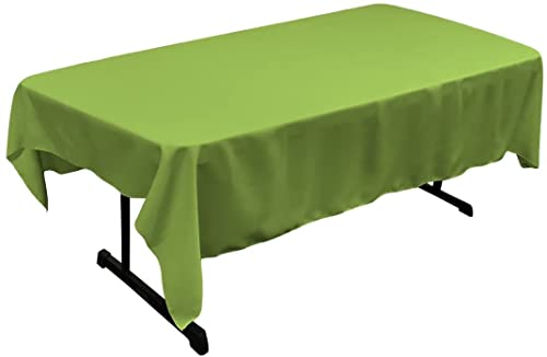LA Linen Polyester Poplin Washable Rectangular Tablecloth, Stain and Wrinkle Resistant Table Cover 60x102, Fabric Table Cloth for Dinning, Kitchen, Party, Holiday 60 by 102-Inch, Lime 60 in x 102 in - Image 3