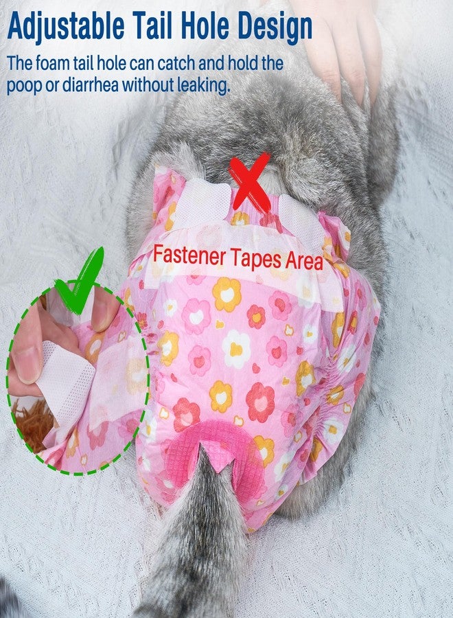 Pet Soft Dog Diapers Female, Disposable Doggie Diapers for Female Dogs, Puppy Diaper with Adjustable Foam Tail Hole(Pink,12XS) - Image 3