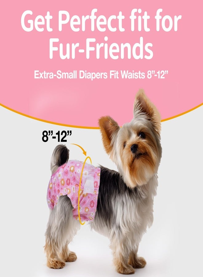 Pet Soft Dog Diapers Female, Disposable Doggie Diapers for Female Dogs, Puppy Diaper with Adjustable Foam Tail Hole(Pink,12XS) - Image 5