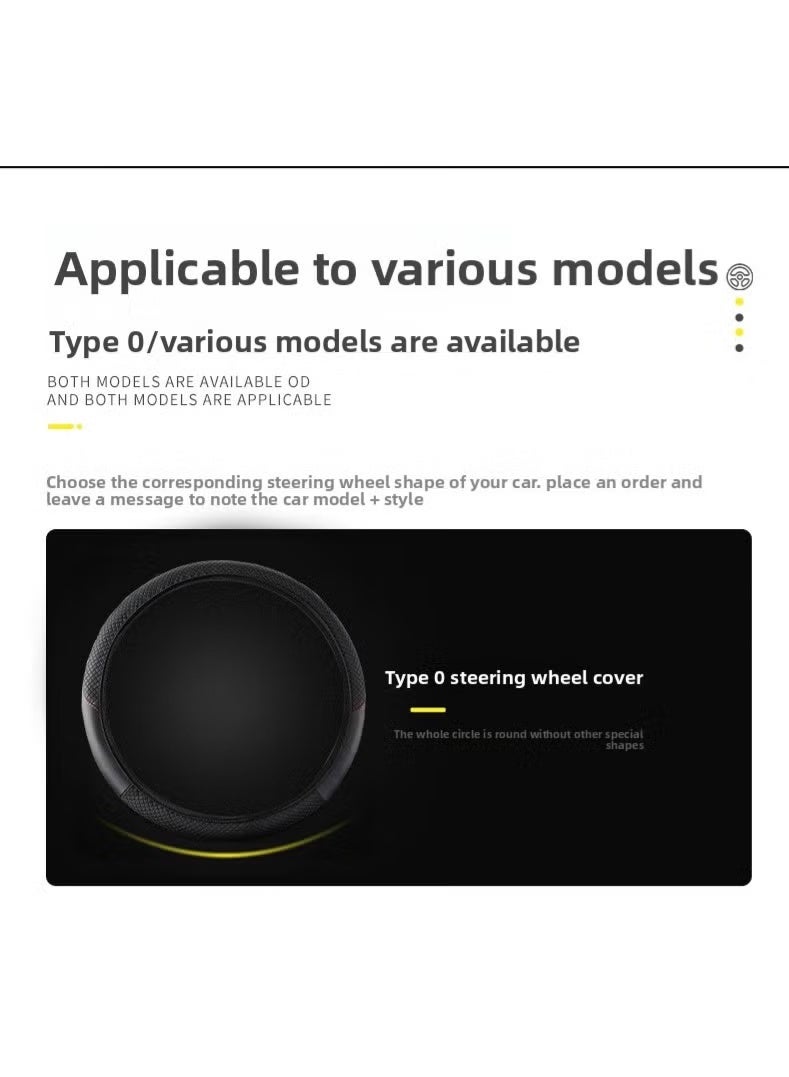 Car Leather Steering Wheel Cover, Soft and Comfortable, Breathable and Non-Slip, Universal Elastic Elastic Steering Wheel Protective Cover，Sports Cars, Car Interior Modifications - Image 5