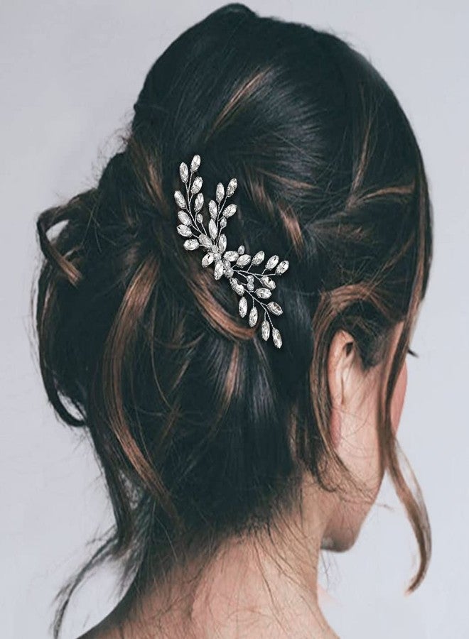 Easedaily Crystal Bride Wedding Hair Comb Silver Rhinestone Bridal Hair Piece Hair Accessories for Women and Girls - Image 1