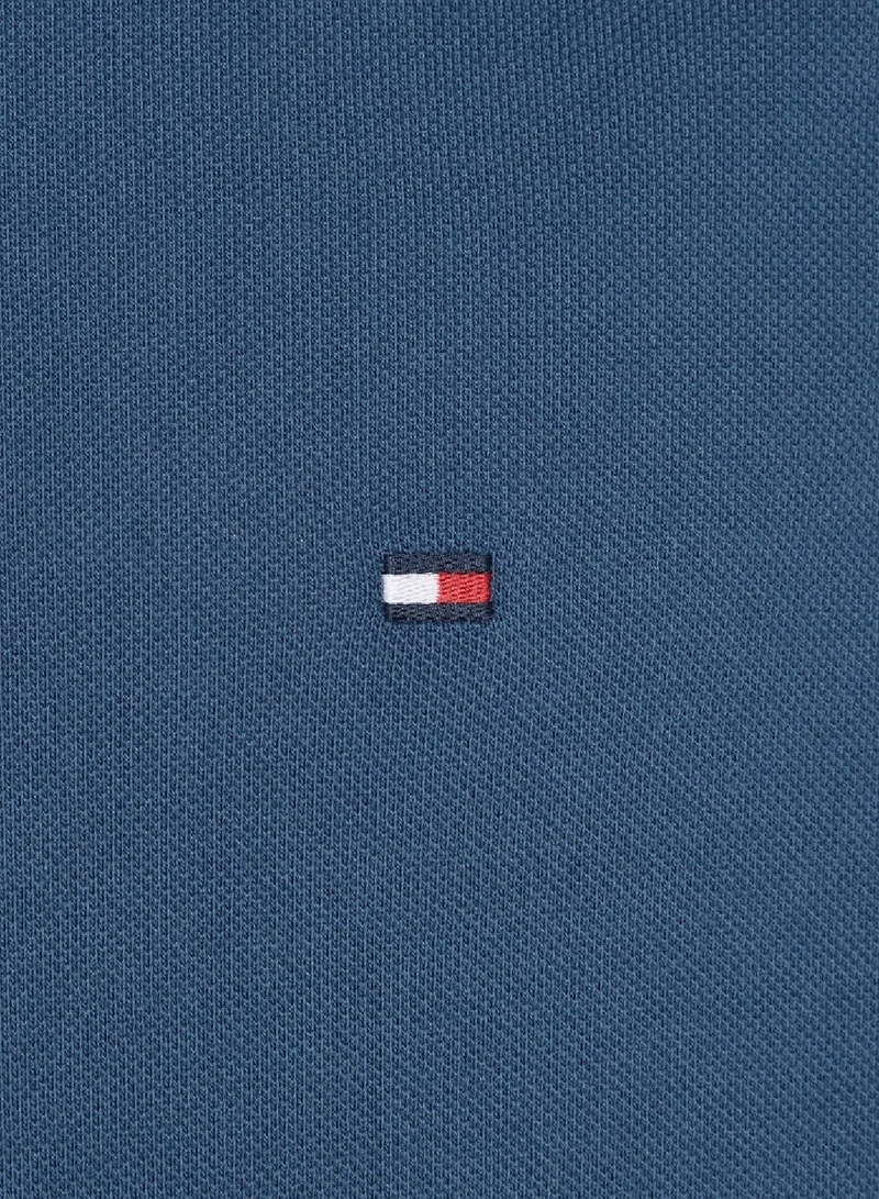 TOMMY HILFIGER Men's Hilfiger Flag Slim Fit Polo -  Stretch organic cotton, Blue