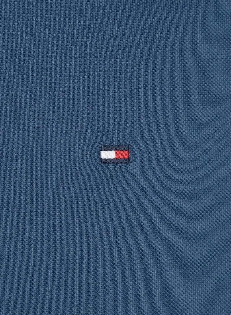 TOMMY HILFIGER Men's Hilfiger Flag Slim Fit Polo -  Stretch organic cotton, Blue