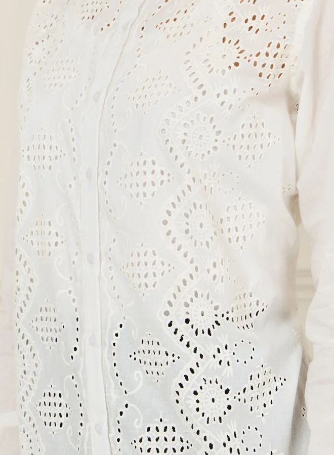 Styli Cotton Schiffli Regular Fit Shirt