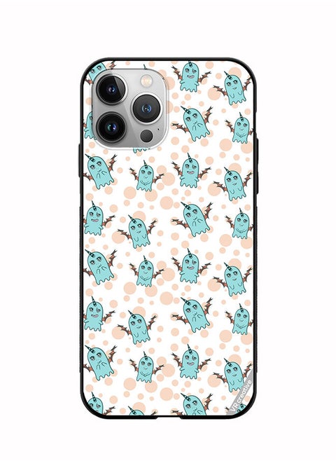 Protective Case Cover For Apple iPhone 11 Pro Max White Background, Pattern Cute Blue Monsters, Emotions Stickers Design Multicolour