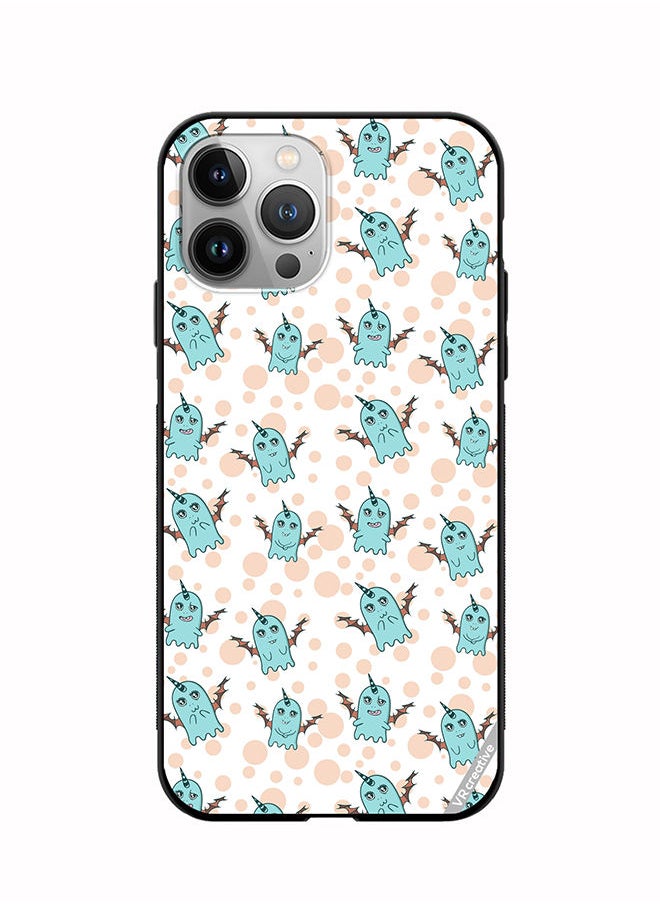 Protective Case Cover For Apple iPhone 11 Pro Max White Background, Pattern Cute Blue Monsters, Emotions Stickers Design Multicolour