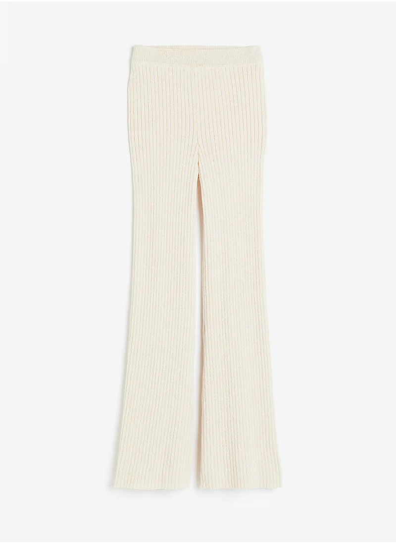 اتش اند ام Flared Rib-Knit Trousers