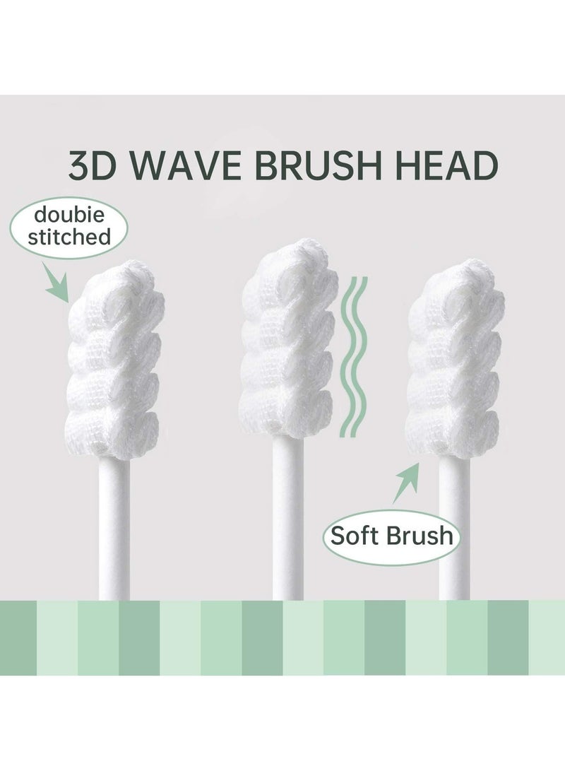 فلوينغ 48 قطعة من فرشاة أسنان الأطفال حديثي الولادة أو منظف لسان الطفل، شاش تنظيف اللثة للأطفال للاستخدام مرة واحدة، العناية بتنظيف الفم، مناسبة للأطفال من سن 0 إلى 36 شهرًا - Image 2