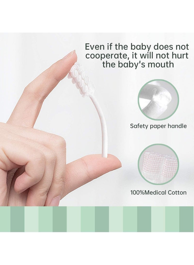 فلوينغ 48 قطعة من فرشاة أسنان الأطفال حديثي الولادة أو منظف لسان الطفل، شاش تنظيف اللثة للأطفال للاستخدام مرة واحدة، العناية بتنظيف الفم، مناسبة للأطفال من سن 0 إلى 36 شهرًا - Image 3