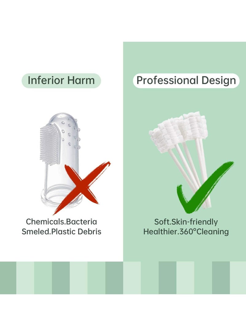 فلوينغ 48 قطعة من فرشاة أسنان الأطفال حديثي الولادة أو منظف لسان الطفل، شاش تنظيف اللثة للأطفال للاستخدام مرة واحدة، العناية بتنظيف الفم، مناسبة للأطفال من سن 0 إلى 36 شهرًا - Image 5